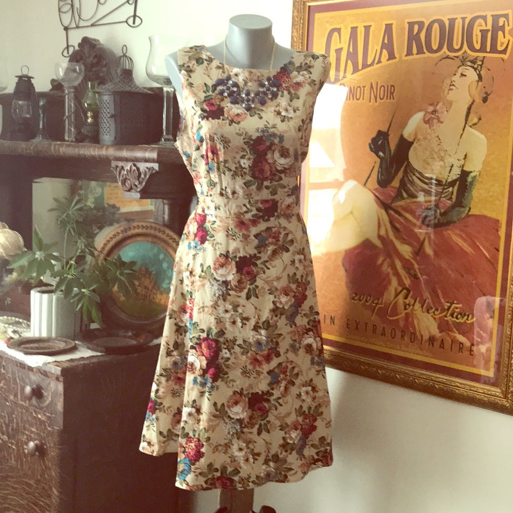 Floral fit and flare dress